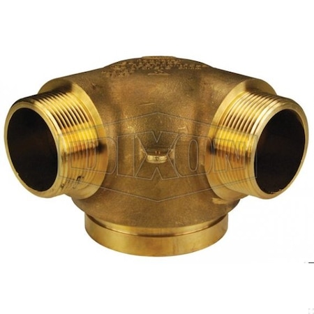 Dixon 2-Way 90Deg Outlet, 6 x 2-1/2 in, Male NST, Brass, Domestic 90FRC6025